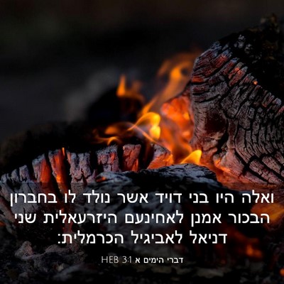 Picture 03 - דברי הימים א 3:1 HEB - ואלה היו בני דויד אשר נולד - Bible Verse Picture