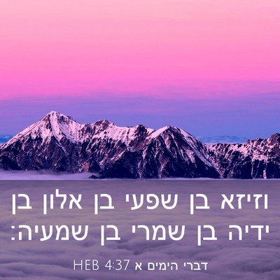Picture 03 - דברי הימים א 4:37 HEB - וזיזא בן שפעי בן אלון בן - Bible Verse Picture