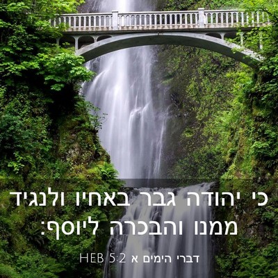 Picture 03 - דברי הימים א 5:2 HEB - כי יהודה גבר באחיו ולנגיד - Bible Verse Picture