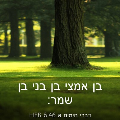 Picture 03 - דברי הימים א 6:46 HEB - בן אמצי בן בני בן - Bible Verse Picture