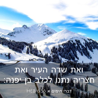 Picture 03 - דברי הימים א 6:56 HEB - ואת שדה העיר ואת חצריה נתנו - Bible Verse Picture