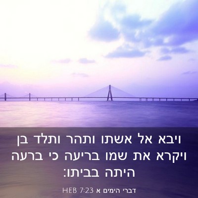 Picture 03 - דברי הימים א 7:23 HEB - ויבא אל אשתו ותהר ותלד בן - Bible Verse Picture