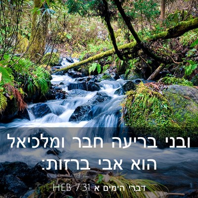 Picture 03 - דברי הימים א 7:31 HEB - ובני בריעה חבר ומלכיאל הוא - Bible Verse Picture