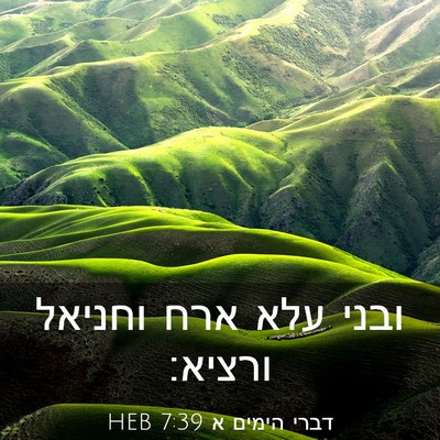 Picture 03 - דברי הימים א 7:39 HEB - ובני עלא ארח וחניאל - Bible Verse Picture