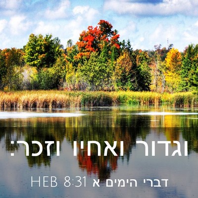 Picture 03 - דברי הימים א 8:31 HEB - וגדור ואחיו - Bible Verse Picture