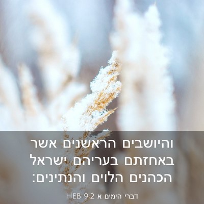 Picture 03 - דברי הימים א 9:2 HEB - והיושבים הראשנים אשר - Bible Verse Picture