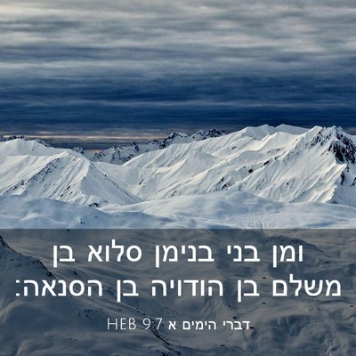 Picture 03 - דברי הימים א 9:7 HEB - ומן בני בנימן סלוא בן משלם - Bible Verse Picture