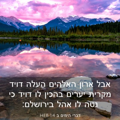 Picture 03 - דברי הימים ב 1:4 HEB - אבל ארון האלהים העלה דויד - Bible Verse Picture