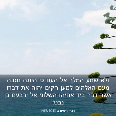 Picture 03 - דברי הימים ב 10:15 HEB - ולא שמע המלך אל העם כי היתה - Bible Verse Picture