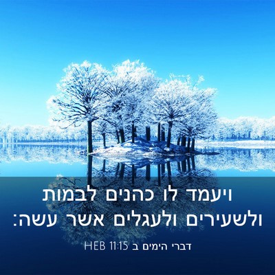 Picture 03 - דברי הימים ב 11:15 HEB - ויעמד לו כהנים לבמות - Bible Verse Picture
