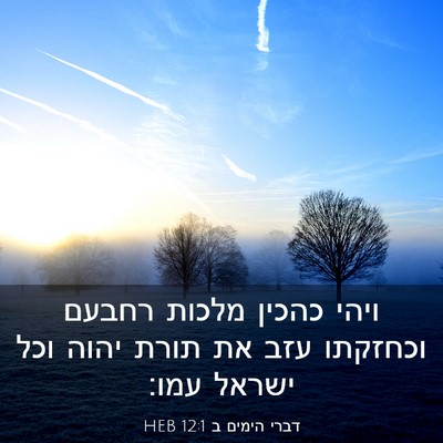 Picture 03 - דברי הימים ב 12:1 HEB - ויהי כהכין מלכות רחבעם - Bible Verse Picture