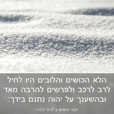 Picture 03 - דברי הימים ב 16:8 HEB - הלא הכושים והלובים היו - Bible Verse Picture