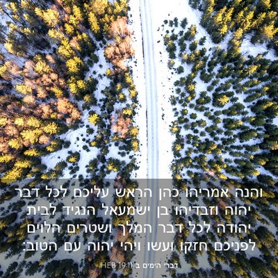 Picture 03 - דברי הימים ב 19:11 HEB - והנה אמריהו כהן הראש עליכם - Bible Verse Picture