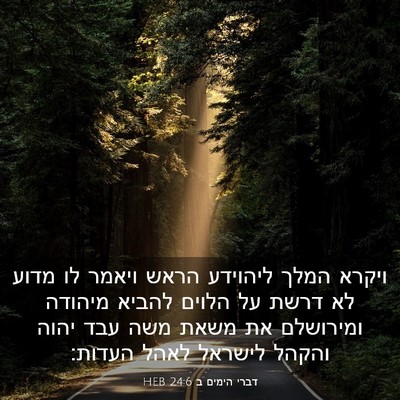 Picture 03 - דברי הימים ב 24:6 HEB - ויקרא המלך ליהוידע הראש - Bible Verse Picture