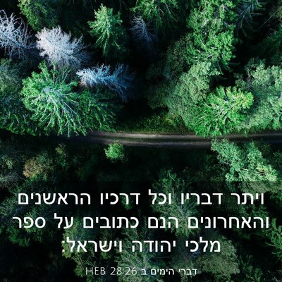 Picture 03 - דברי הימים ב 28:26 HEB - ויתר דבריו וכל דרכיו - Bible Verse Picture