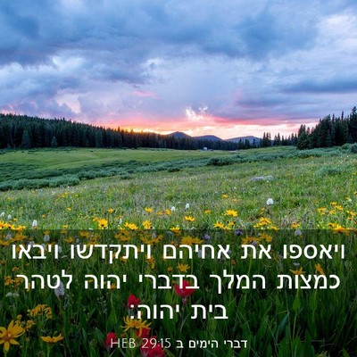 Picture 03 - דברי הימים ב 29:15 HEB - ויאספו את אחיהם ויתקדשו - Bible Verse Picture