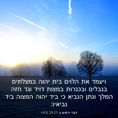 Picture 03 - דברי הימים ב 29:25 HEB - ויעמד את הלוים בית יהוה - Bible Verse Picture