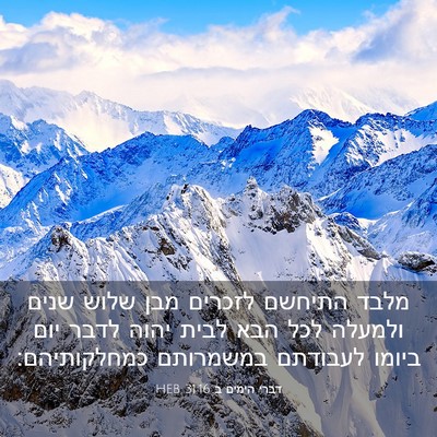 Picture 03 - דברי הימים ב 31:16 HEB - מלבד התיחשם לזכרים מבן - Bible Verse Picture