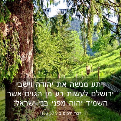 Picture 03 - דברי הימים ב 33:9 HEB - ויתע מנשה את יהודה וישבי - Bible Verse Picture
