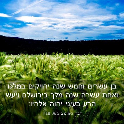 Picture 03 - דברי הימים ב 36:5 HEB - בן עשרים וחמש שנה יהויקים - Bible Verse Picture