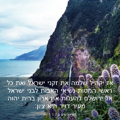 Picture 03 - דברי הימים ב 5:2 HEB - אז יקהיל שלמה את זקני ישראל - Bible Verse Picture