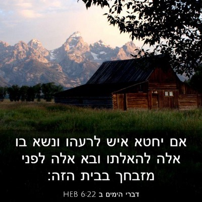 Picture 03 - דברי הימים ב 6:22 HEB - אם יחטא איש לרעהו ונשא בו - Bible Verse Picture