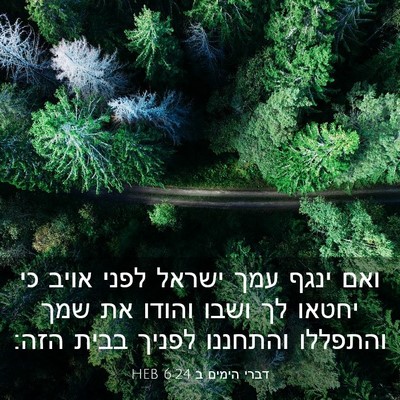 Picture 03 - דברי הימים ב 6:24 HEB - ואם ינגף עמך ישראל לפני - Bible Verse Picture