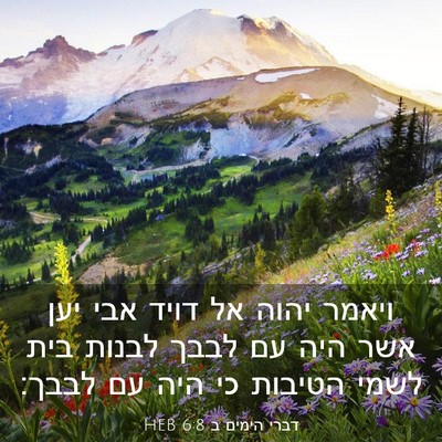 Picture 03 - דברי הימים ב 6:8 HEB - ויאמר יהוה אל דויד אבי יען - Bible Verse Picture