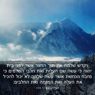 Picture 03 - דברי הימים ב 7:7 HEB - ויקדש שלמה את תוך החצר אשר - Bible Verse Picture