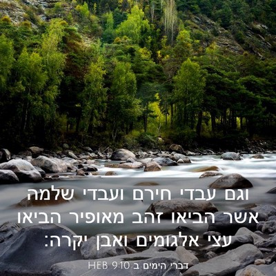 Picture 03 - דברי הימים ב 9:10 HEB - וגם עבדי חירם ועבדי שלמה - Bible Verse Picture