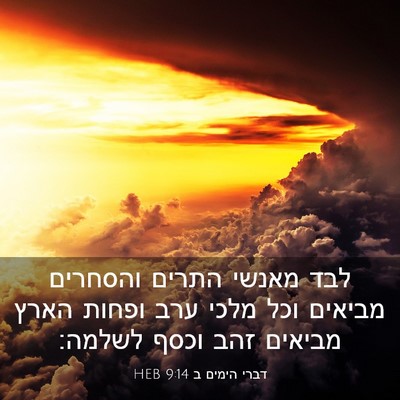 Picture 03 - דברי הימים ב 9:14 HEB - לבד מאנשי התרים והסחרים - Bible Verse Picture
