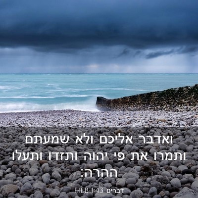 Picture 03 - דברים 1:43 HEB - ואדבר אליכם ולא שמעתם - Bible Verse Picture