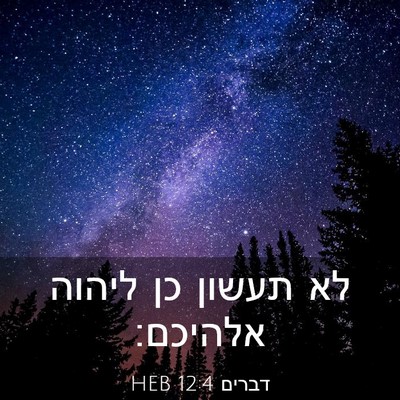Picture 03 - דברים 12:4 HEB - לא תעשון כן ליהוה - Bible Verse Picture