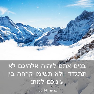 Picture 03 - דברים 14:1 HEB - בנים אתם ליהוה אלהיכם לא - Bible Verse Picture