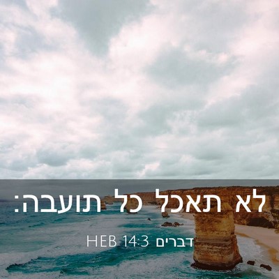 Picture 03 - דברים 14:3 HEB - לא תאכל כל - Bible Verse Picture
