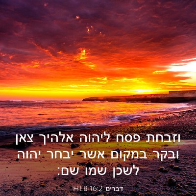 Picture 03 - דברים 16:2 HEB - וזבחת פסח ליהוה אלהיך צאן - Bible Verse Picture