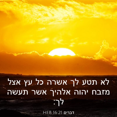 Picture 03 - דברים 16:21 HEB - לא תטע לך אשרה כל עץ אצל - Bible Verse Picture