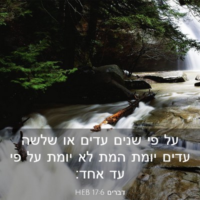Picture 03 - דברים 17:6 HEB - על פי שנים עדים או שלשה - Bible Verse Picture