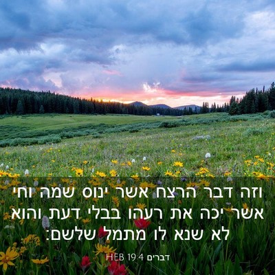 Picture 03 - דברים 19:4 HEB - וזה דבר הרצח אשר ינוס שמה - Bible Verse Picture