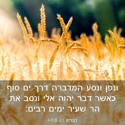 Picture 03 - דברים 2:1 HEB - ונפן ונסע המדברה דרך ים סוף - Bible Verse Picture