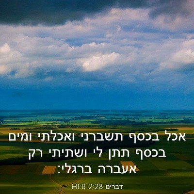 Picture 03 - דברים 2:28 HEB - אכל בכסף תשברני ואכלתי - Bible Verse Picture
