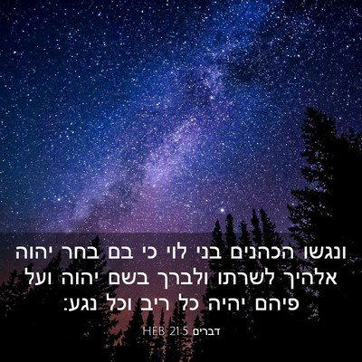 Picture 03 - דברים 21:5 HEB - ונגשו הכהנים בני לוי כי בם - Bible Verse Picture