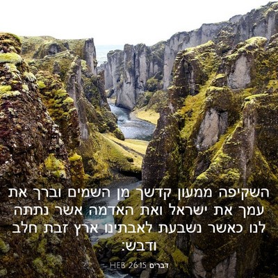 Picture 03 - דברים 26:15 HEB - השקיפה ממעון קדשך מן השמים - Bible Verse Picture