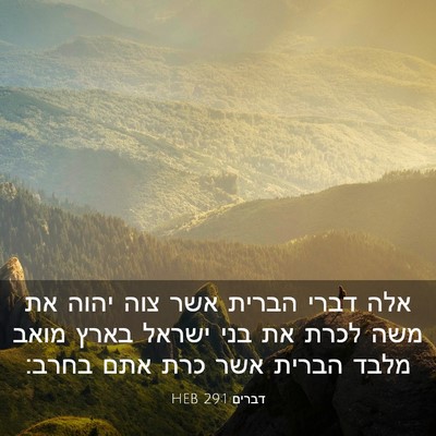 Picture 03 - דברים 29:1 HEB - אלה דברי הברית אשר צוה יהוה - Bible Verse Picture