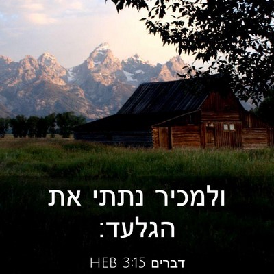 Picture 03 - דברים 3:15 HEB - ולמכיר נתתי את - Bible Verse Picture