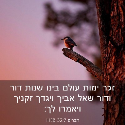 Picture 03 - דברים 32:7 HEB - זכר ימות עולם בינו שנות דור - Bible Verse Picture