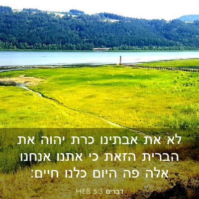 Picture 03 - דברים 5:3 HEB - לא את אבתינו כרת יהוה את - Bible Verse Picture