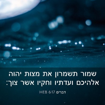 Picture 03 - דברים 6:17 HEB - שמור תשמרון את מצות יהוה - Bible Verse Picture