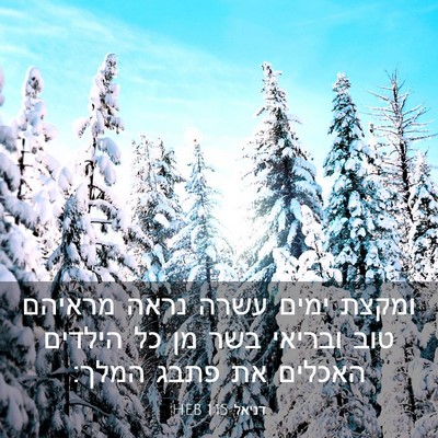 Picture 03 - דניאל 1:15 HEB - ומקצת ימים עשרה נראה - Bible Verse Picture