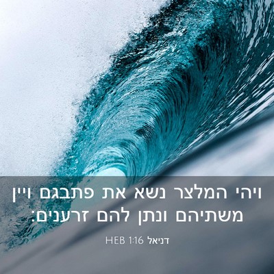 Picture 03 - דניאל 1:16 HEB - ויהי המלצר נשא את פתבגם - Bible Verse Picture